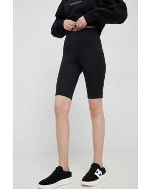 Calvin Klein szorty damskie kolor czarny gładkie medium waist