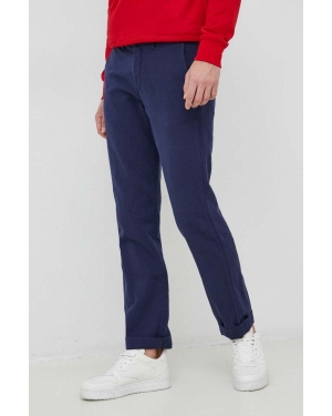 Polo Ralph Lauren spodnie lniane męskie kolor granatowy proste