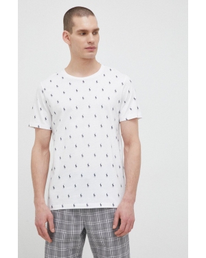 Polo Ralph Lauren t-shirt piżamowy bawełniany kolor biały wzorzysta