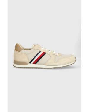 Tommy Hilfiger sneakersy ICONIC SEASONAL MIX RUNNER kolor beżowy FM0FM04736
