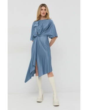 Victoria Beckham sukienka kolor niebieski midi rozkloszowana