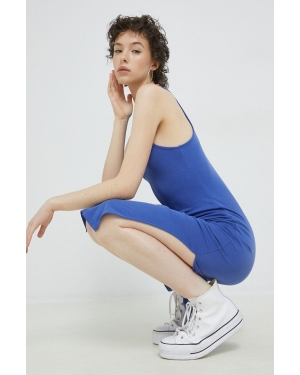 Superdry sukienka kolor niebieski maxi prosta