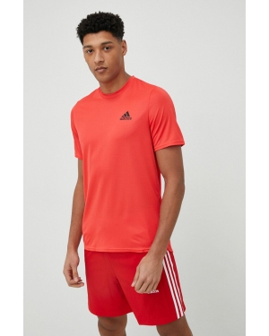 adidas Performance t-shirt treningowy Designed for Movement kolor czerwony gładki