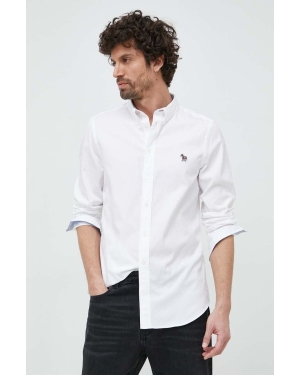 PS Paul Smith koszula bawełniana męska kolor biały slim z kołnierzykiem button-down