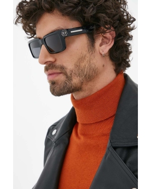 Philipp Plein okulary przeciwsłoneczne kolor czarny