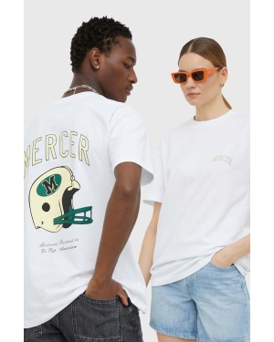 Mercer Amsterdam t-shirt bawełniany kolor biały z nadrukiem