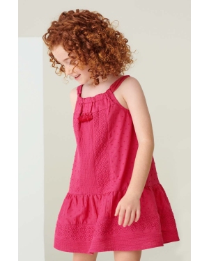 Mayoral sukienka bawełniana dziecięca kolor bordowy midi prosta