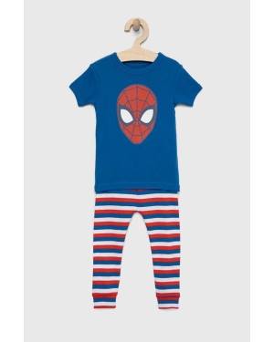 GAP piżama bawełniana dziecięca x Marvel kolor niebieski wzorzysta