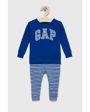 GAP piżama bawełniana dziecięca kolor niebieski wzorzysta