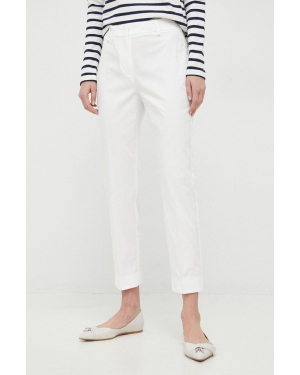 Weekend Max Mara spodnie damskie kolor biały proste medium waist