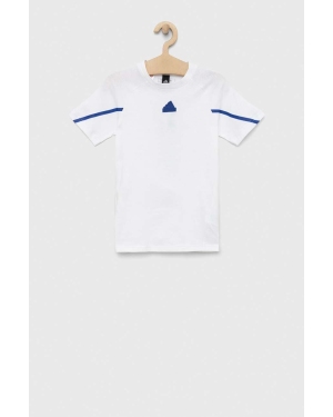 adidas t-shirt bawełniany dziecięcy B D4GMDY kolor biały z nadrukiem