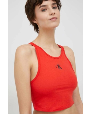 Calvin Klein top bawełniany kolor czerwony