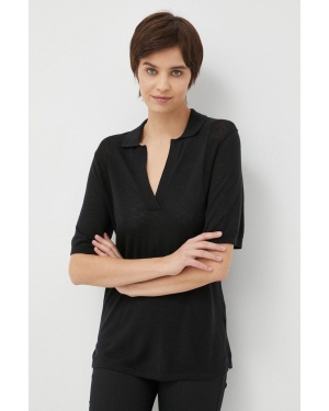 Calvin Klein sweter z domieszką wełny damski kolor czarny lekki