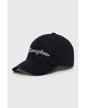 Champion czapka z daszkiem bawełniana kolor czarny z aplikacją