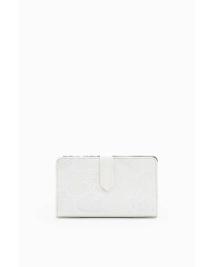 Desigual portfel damski kolor biały