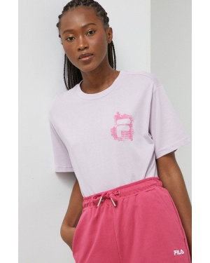 Fila t-shirt bawełniany kolor fioletowy