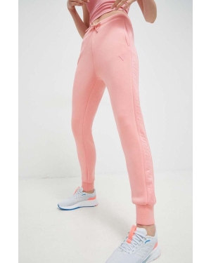 Guess spodnie dresowe ALLIE damskie kolor różowy z nadrukiem V2YB18 K7UW2