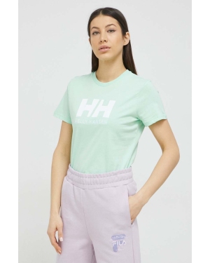 Helly Hansen t-shirt bawełniany kolor zielony 34112-001
