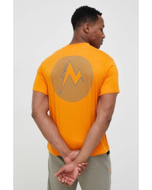 Marmot t-shirt męski kolor pomarańczowy z nadrukiem