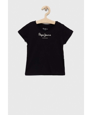 Pepe Jeans t-shirt bawełniany dziecięcy kolor czarny