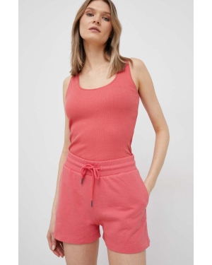 Pepe Jeans szorty bawełniane Whitney kolor czerwony gładkie high waist