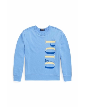 Polo Ralph Lauren bluza bawełniana dziecięca kolor niebieski z nadrukiem