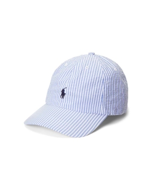Polo Ralph Lauren czapka bawełniana dziecięca kolor niebieski wzorzysta