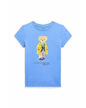 Polo Ralph Lauren t-shirt bawełniany dziecięcy kolor niebieski z nadrukiem
