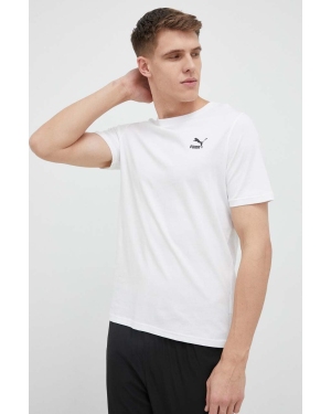 Puma t-shirt bawełniany kolor biały gładki 535587-02