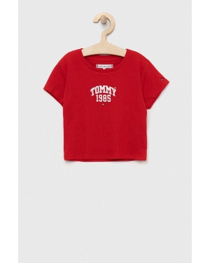 Tommy Hilfiger t-shirt dziecięcy kolor czerwony