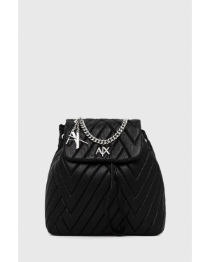 Armani Exchange plecak damski kolor czarny mały gładki
