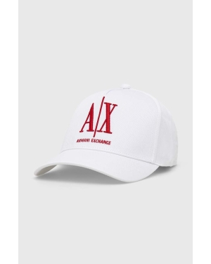Armani Exchange czapka z daszkiem bawełniana kolor biały 954047 CC811 NOS