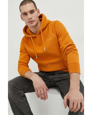 Superdry bluza męska kolor pomarańczowy z kapturem gładka