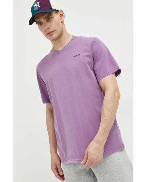 Superdry t-shirt bawełniany kolor fioletowy gładki