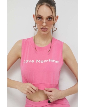 Love Moschino top damski kolor różowy
