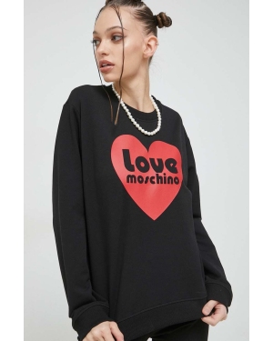 Love Moschino bluza damska kolor czarny z nadrukiem