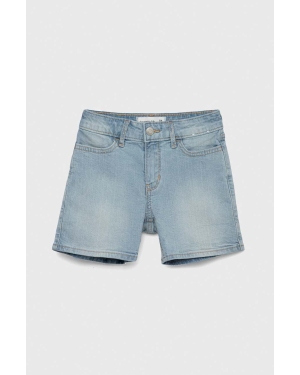 Abercrombie & Fitch szorty jeansowe dziecięce kolor niebieski gładkie