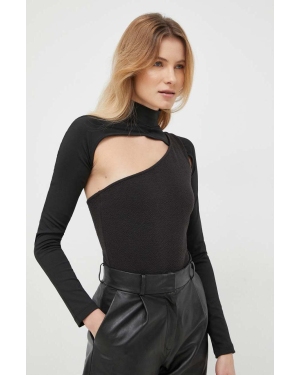 Calvin Klein Jeans body damskie kolor czarny z półgolfem