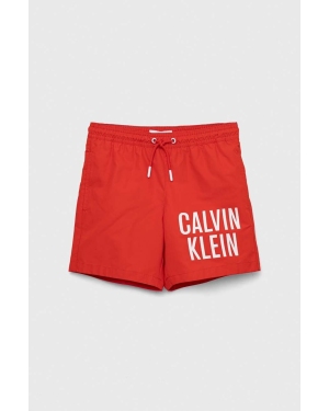 Calvin Klein Jeans szorty kąpielowe dziecięce kolor bordowy