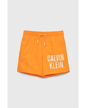 Calvin Klein Jeans szorty kąpielowe dziecięce kolor pomarańczowy