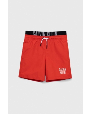 Calvin Klein Jeans szorty kąpielowe dziecięce kolor czerwony