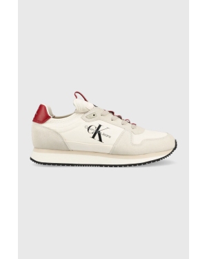 Calvin Klein Jeans sneakersy YM0YM00553 RUNNER SOCK LACEUP NY-LTH kolor biały