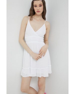 Hollister Co. sukienka kolor biały mini rozkloszowana