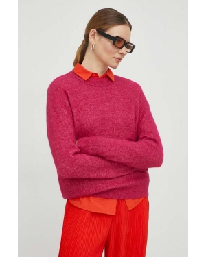Samsoe Samsoe sweter wełniany damski kolor różowy lekki