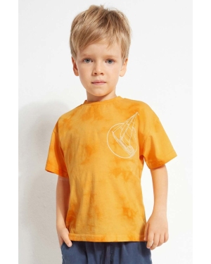Mayoral t-shirt bawełniany dziecięcy kolor pomarańczowy wzorzysty