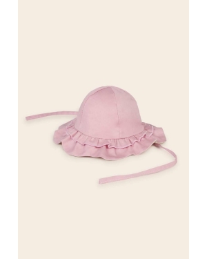 Mayoral Newborn kapelusz dwustronny bawełniany niemowlęcy kolor różowy bawełniany