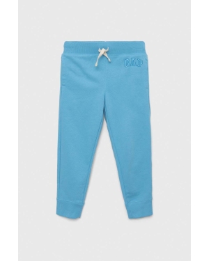 GAP spodnie dresowe dziecięce kolor niebieski z aplikacją