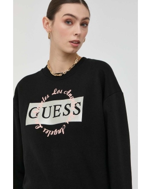 Guess bluza damska kolor czarny z nadrukiem