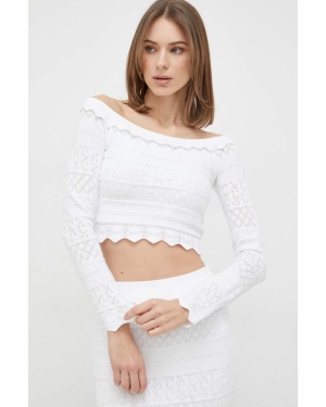 Guess sweter damski kolor biały lekki