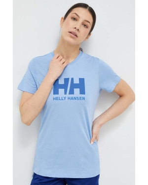 Helly Hansen t-shirt bawełniany kolor niebieski 34112-001
